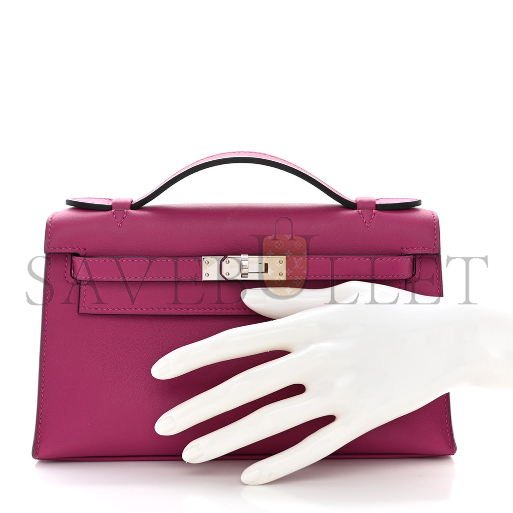 H**mes master swift kelly pochette clutch rose pourpre (22*14*7cm)